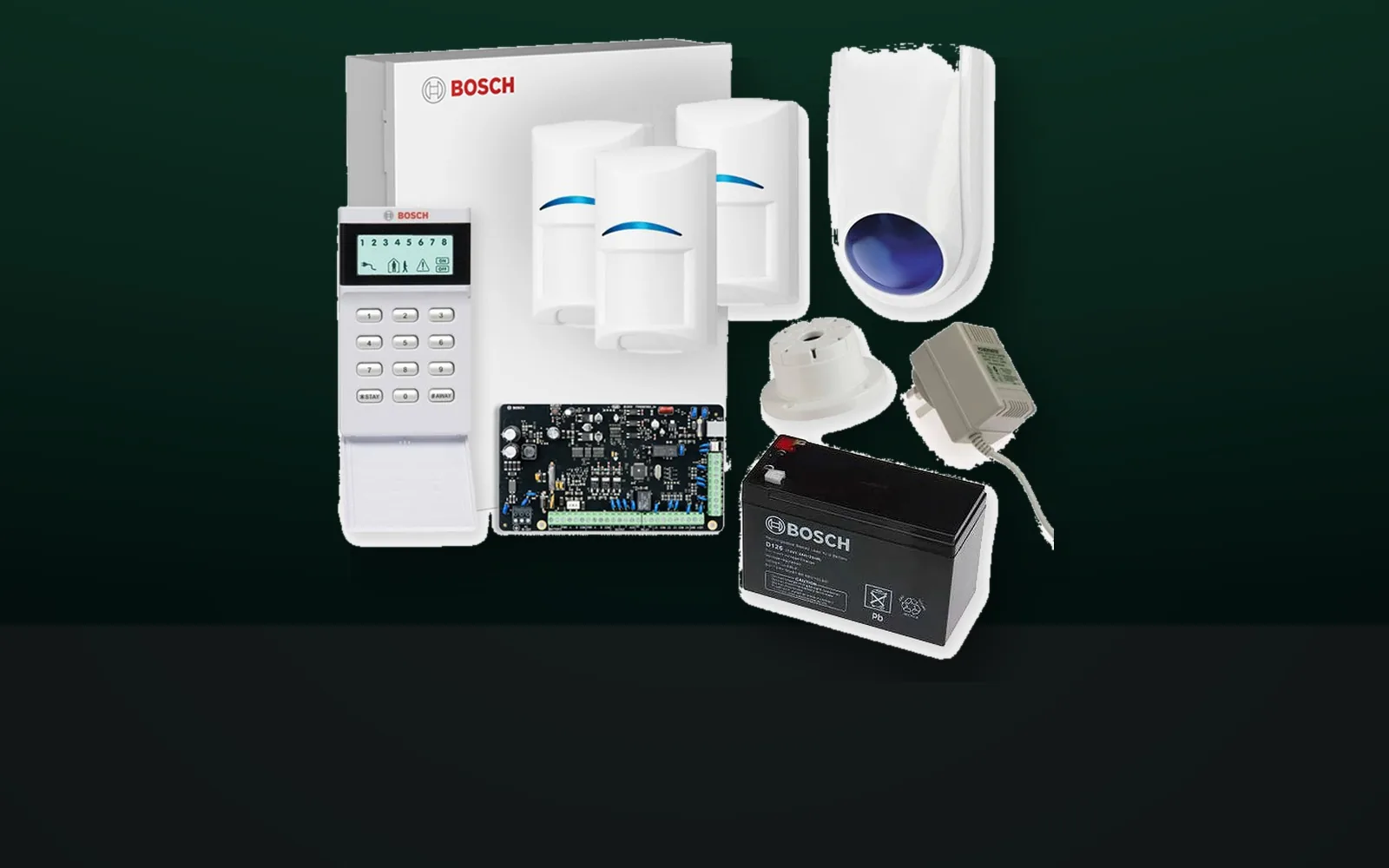 Bosch Solution 3000 wired alarm package components