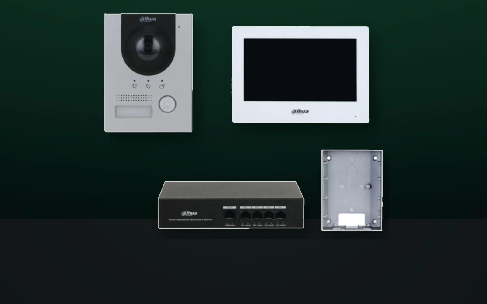 Dahua IP video intercom package with door station, monitor and network hardware