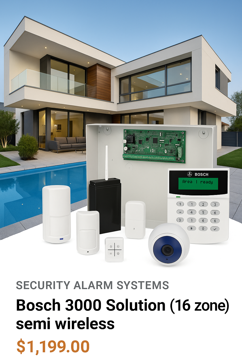 Bosch 3000 Alarm System – 16 Zone Semi-Wireless